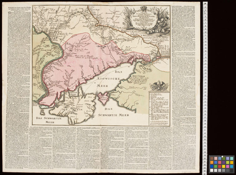 Карта военных операций на Дону и Днепре Русской славной армии в 1736 году