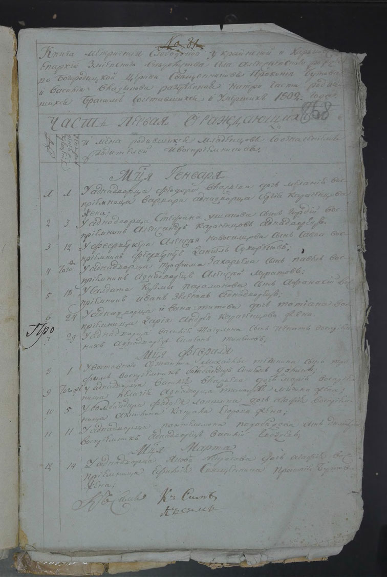 Метрические книги Алексеевки за 1802 год