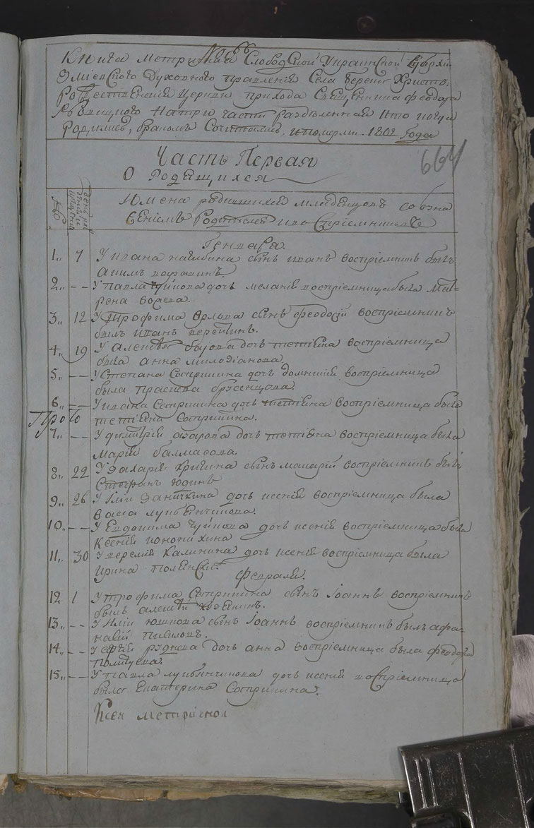 Метрическая книга Береки за 1802 год