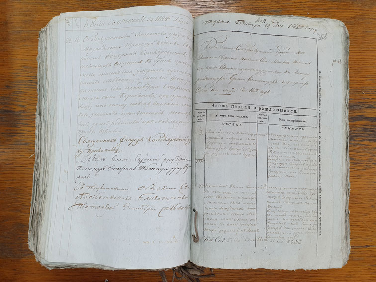 Метрические книги Меловой за 1824 год
