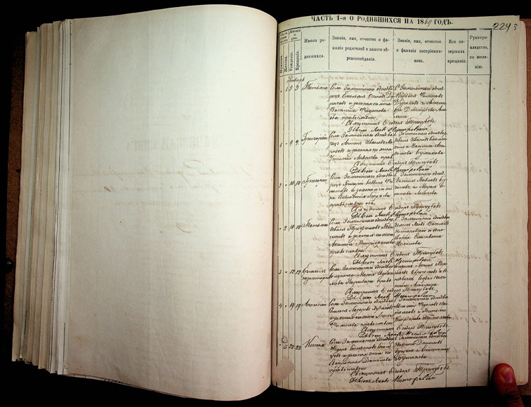 Метрические книги Залинейного за 1869 год