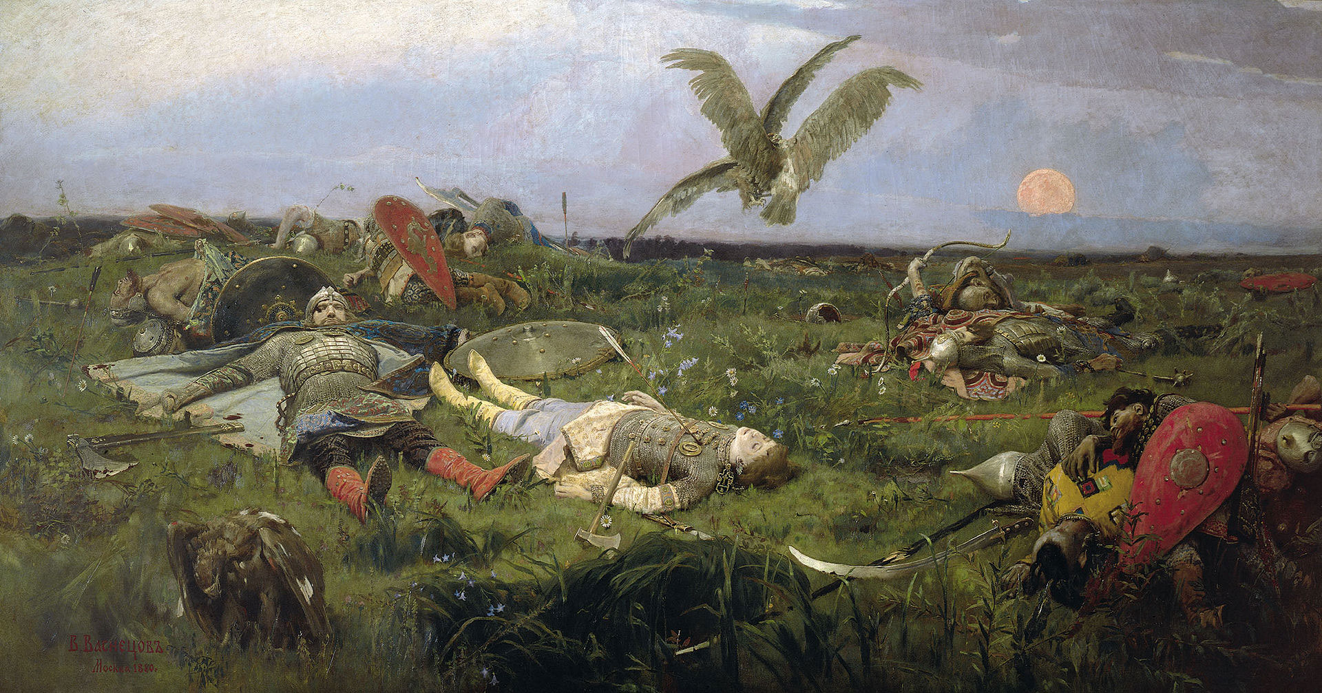 После побоища Игоря Святославича с половцами. Васнецов, 1880